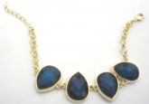 Pulseira folheados com pedras em vidro verde